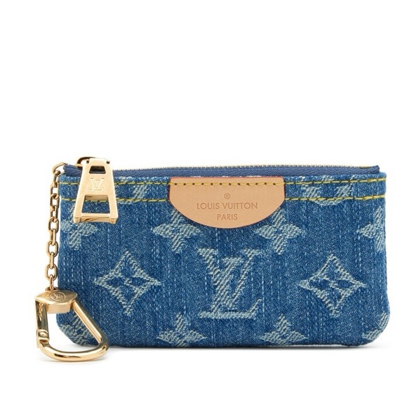 🖤 New! Louis Vuitton Denim Key Pouch - Picture 1 of 8